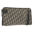 Christian Dior Trotter Canvas Shoulder Bag Black Silver Auth 152860-1