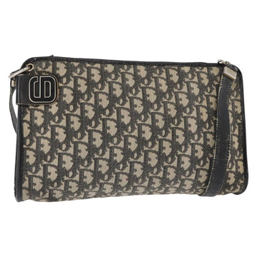 Christian Dior Trotter Canvas Shoulder Bag Black Silver Auth 152860