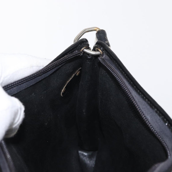 Christian Dior Trotter Canvas Shoulder Bag Black Silver Auth 152860