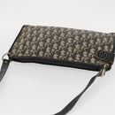 Christian Dior Trotter Canvas Shoulder Bag Black Silver Auth 152860-6