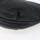 LOEWE Anagram Shoulder Bag Leather Black Silver Auth 152861-15