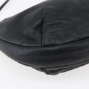 LOEWE Anagram Shoulder Bag Leather Black Silver Auth 152861-16