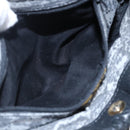 LOEWE Anagram Shoulder Bag Leather Black Silver Auth 152861-12