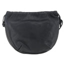 LOEWE Anagram Shoulder Bag Leather Black Silver Auth 152861-13