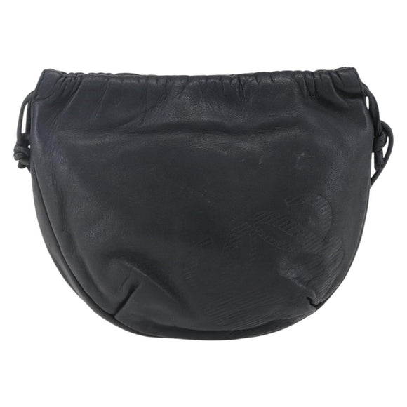 LOEWE Anagram Shoulder Bag Leather Black Silver Auth 152861