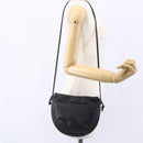 LOEWE Anagram Shoulder Bag Leather Black Silver Auth 152861-20