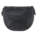 LOEWE Anagram Shoulder Bag Leather Black Silver Auth 152861-2