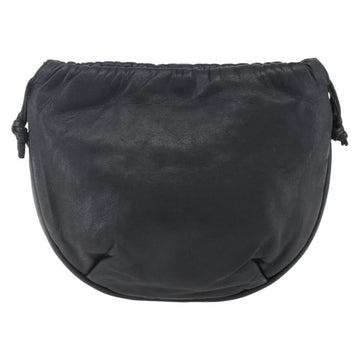 LOEWE Anagram Shoulder Bag Leather Black Silver Auth 152861 - 0