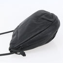 LOEWE Anagram Shoulder Bag Leather Black Silver Auth 152861-3