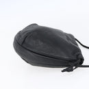 LOEWE Anagram Shoulder Bag Leather Black Silver Auth 152861-4