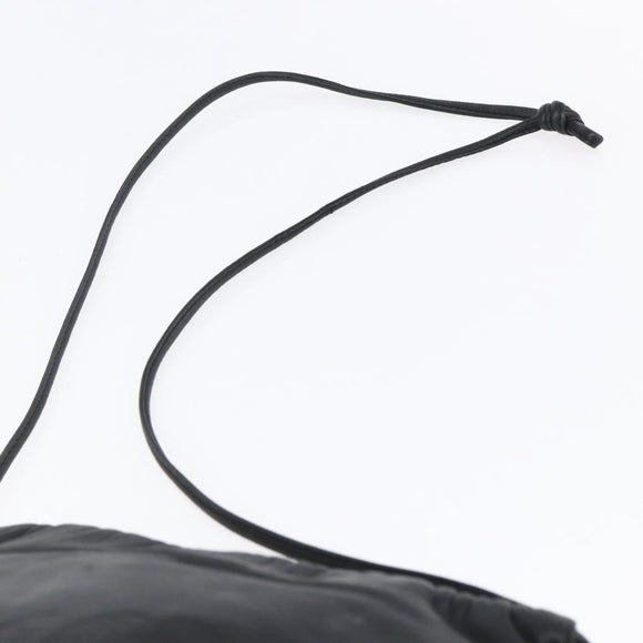 LOEWE Anagram Shoulder Bag Leather Black Silver Auth 152861