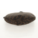 FENDI Zucca Canvas Mamma Baguette Shoulder Bag Black Brown Auth 152862V-10