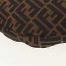 FENDI Zucca Canvas Mamma Baguette Shoulder Bag Black Brown Auth 152862V-11