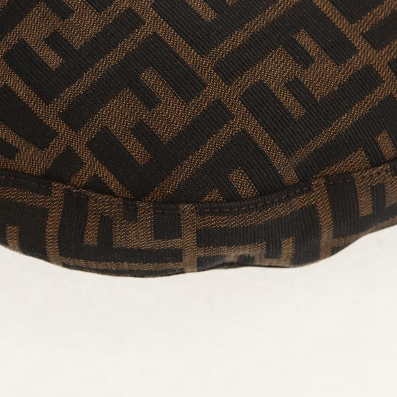 FENDI Zucca Canvas Mamma Baguette Shoulder Bag Black Brown Auth 152862V
