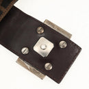 FENDI Zucca Canvas Mamma Baguette Shoulder Bag Black Brown Auth 152862V-16