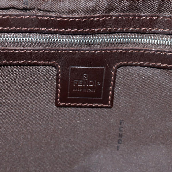 FENDI Zucca Canvas Mamma Baguette Shoulder Bag Black Brown Auth 152862V