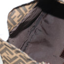 FENDI Zucca Canvas Mamma Baguette Shoulder Bag Black Brown Auth 152862V-18