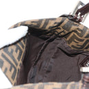 FENDI Zucca Canvas Mamma Baguette Shoulder Bag Black Brown Auth 152862V-19