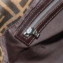 FENDI Zucca Canvas Mamma Baguette Shoulder Bag Black Brown Auth 152862V-22