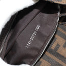 FENDI Zucca Canvas Mamma Baguette Shoulder Bag Black Brown Auth 152862V-24