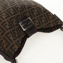 FENDI Zucca Canvas Mamma Baguette Shoulder Bag Black Brown Auth 152862V-6