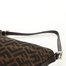 FENDI Zucca Canvas Mamma Baguette Shoulder Bag Black Brown Auth 152862V-9
