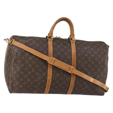 LOUIS VUITTON Monogram Keepall Bandouliere 55 Boston Bag M41414 LV Auth 152867