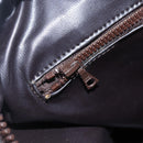 CELINE Macadam Canvas Hand Bag PVC Beige Dark Brown gold Auth 152874-18