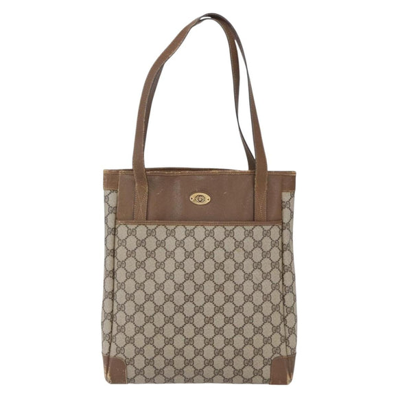 GUCCI GG Supreme Tote Bag PVC Beige Gold 002 115 0035 Auth 152877