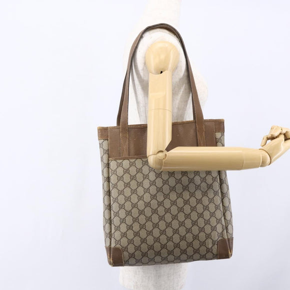 GUCCI GG Supreme Tote Bag PVC Beige Gold 002 115 0035 Auth 152877