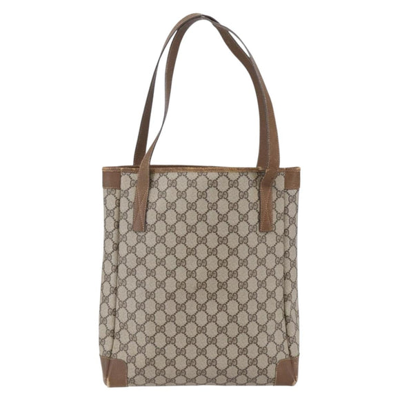GUCCI GG Supreme Tote Bag PVC Beige Gold 002 115 0035 Auth 152877