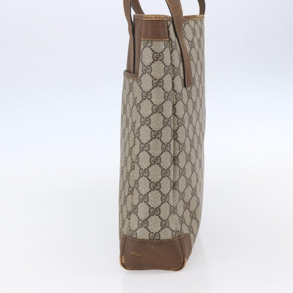 GUCCI GG Supreme Tote Bag PVC Beige Gold 002 115 0035 Auth 152877