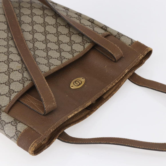 GUCCI GG Supreme Tote Bag PVC Beige Gold 002 115 0035 Auth 152877