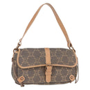 CELINE Paris Macadam Canvas Shoulder Bag Denim Blue Auth 152878-1