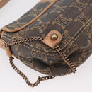 CELINE Paris Macadam Canvas Shoulder Bag Denim Blue Auth 152878-15