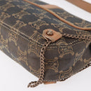 CELINE Paris Macadam Canvas Shoulder Bag Denim Blue Auth 152878-16