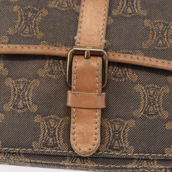 CELINE Paris Macadam Canvas Shoulder Bag Denim Blue Auth 152878