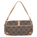 CELINE Paris Macadam Canvas Shoulder Bag Denim Blue Auth 152878-2