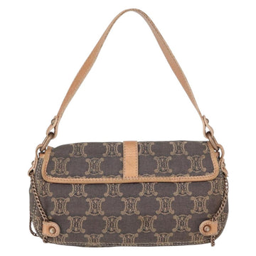 CELINE Paris Macadam Canvas Shoulder Bag Denim Blue Auth 152878 - 0