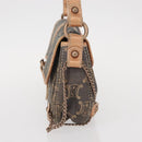 CELINE Paris Macadam Canvas Shoulder Bag Denim Blue Auth 152878-3