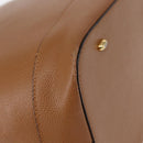 CELINE Shoulder Bag Leather Brown Gold Auth 152879-15