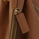 CELINE Shoulder Bag Leather Brown Gold Auth 152879-17