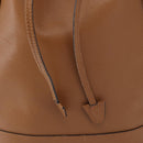 CELINE Shoulder Bag Leather Brown Gold Auth 152879-10