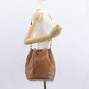 CELINE Shoulder Bag Leather Brown Gold Auth 152879-23