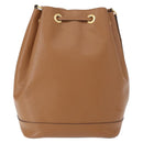 CELINE Shoulder Bag Leather Brown Gold Auth 152879-2
