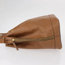 CELINE Shoulder Bag Leather Brown Gold Auth 152879-4