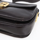 CELINE Shoulder Bag Leather Brown Gold Auth 152880-9