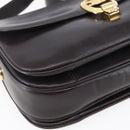 CELINE Shoulder Bag Leather Brown Gold Auth 152880-14