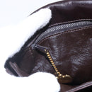 CELINE Shoulder Bag Leather Brown Gold Auth 152880-18