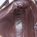 CELINE Shoulder Bag Leather Brown Gold Auth 152880-20